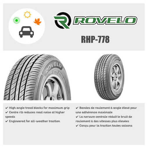 Rovelo RHP-778 all season tires &amp; summer tires for sale at Shamrock Tire Service's tire shop in Kelowna